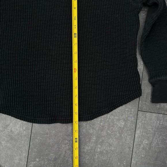 Gap Sweats Womens Small Black Waffle Knit Thermal Long Sleeve Crewneck Shirt - Picture 4 of 5